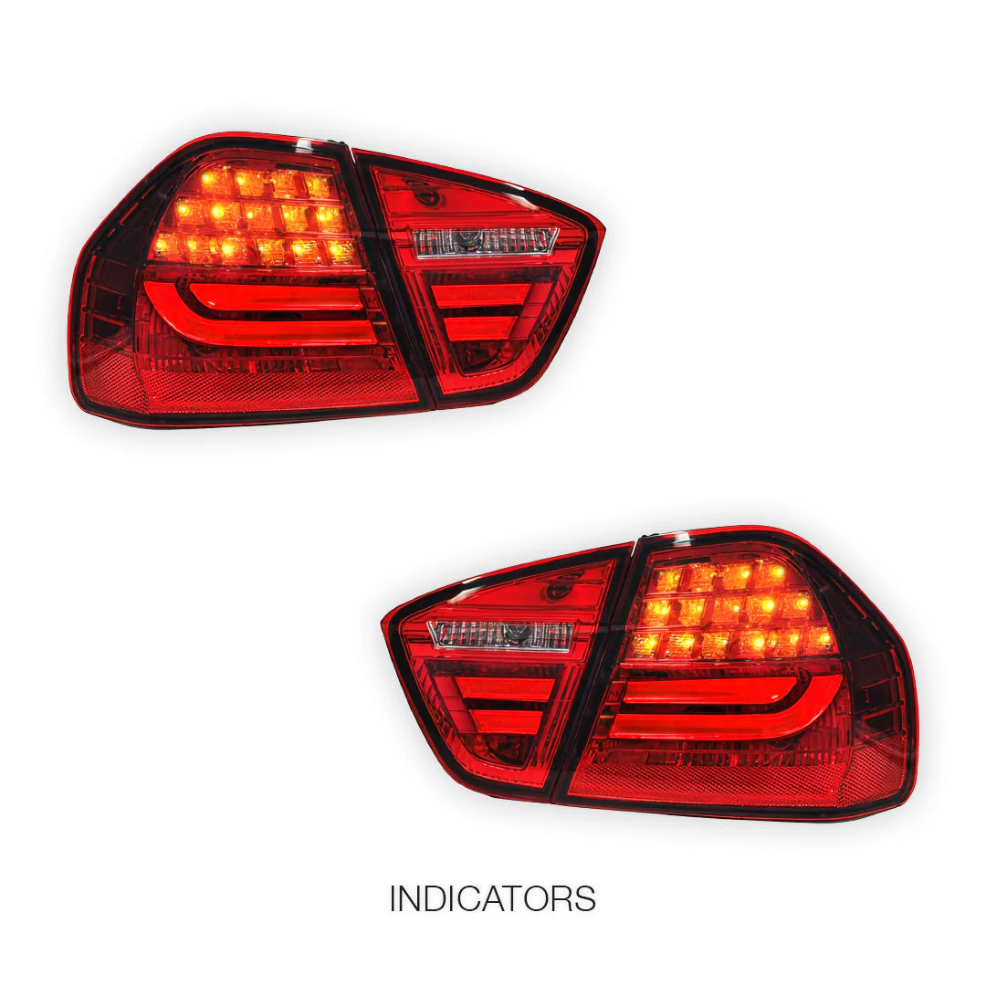 BMW 3 Series E90 Pre LCI (2005 - 2008) M3 LCI Style 3D LED Stipe Tail Lights LH + RH - Image 3