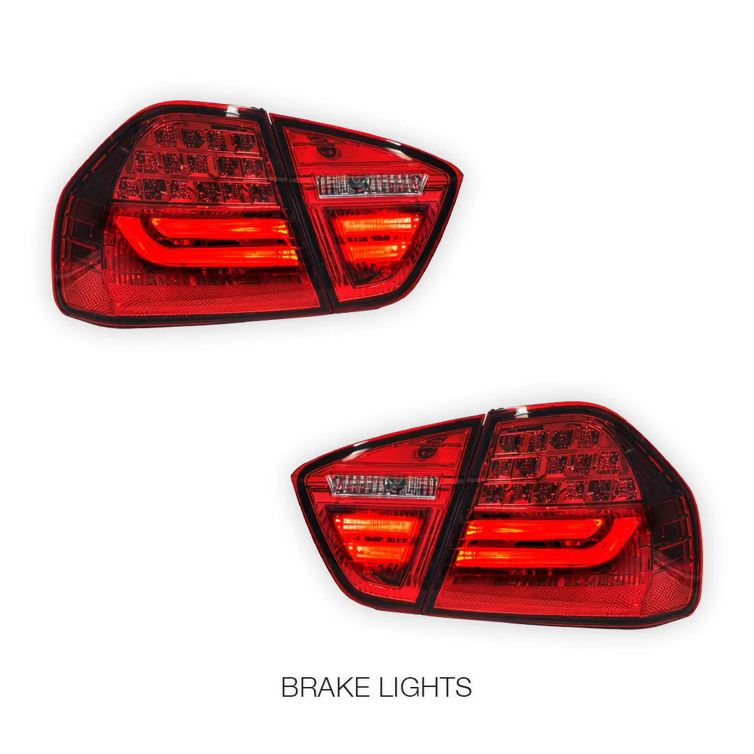 BMW 3 Series E90 Pre LCI (2005 - 2008) M3 LCI Style 3D LED Stipe Tail Lights LH + RH - Image 4
