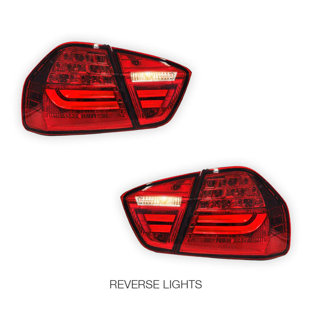 BMW 3 Series E90 Pre LCI (2005 - 2008) M3 LCI Style 3D LED Stipe Tail Lights LH + RH - Image 5
