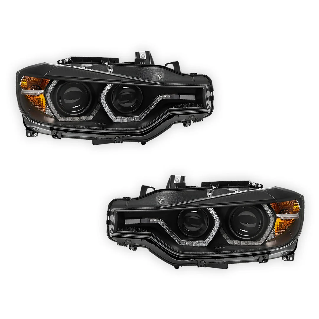 BMW 3 Series F30 / F31 (2012 - 2015) Halogen Model LED DRL Projector Headlights LH + RH - Image 2
