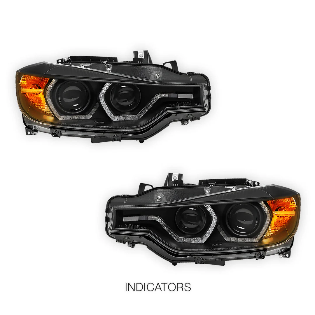 BMW 3 Series F30 / F31 (2012 - 2015) Halogen Model LED DRL Projector Headlights LH + RH - Image 4
