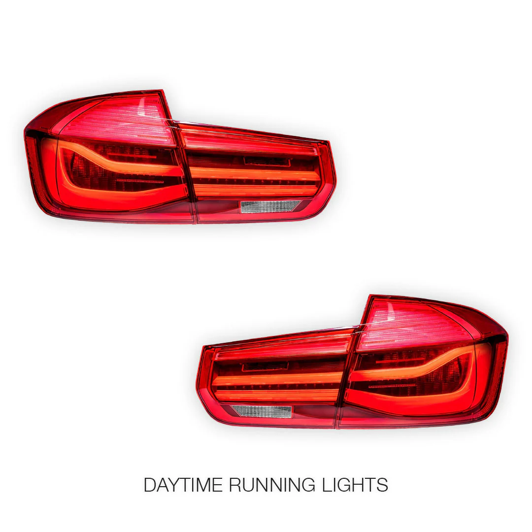 BMW 3 Series F30 / F80 (2012 - 2018) Red LCI Style Full LED Tail Lights LH + RH - Image 2
