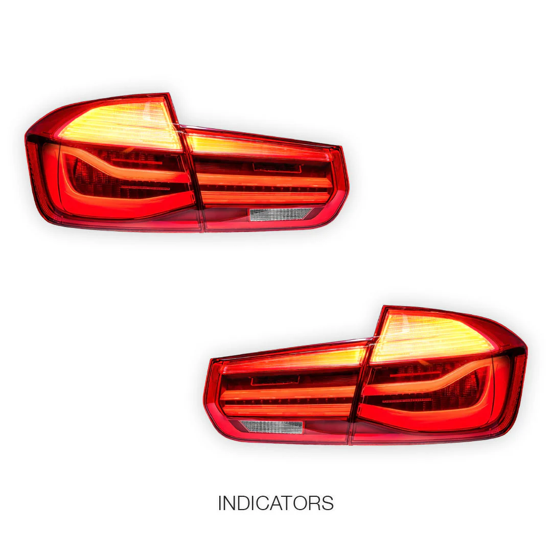 BMW 3 Series F30 / F80 (2012 - 2018) Red LCI Style Full LED Tail Lights LH + RH - Image 3