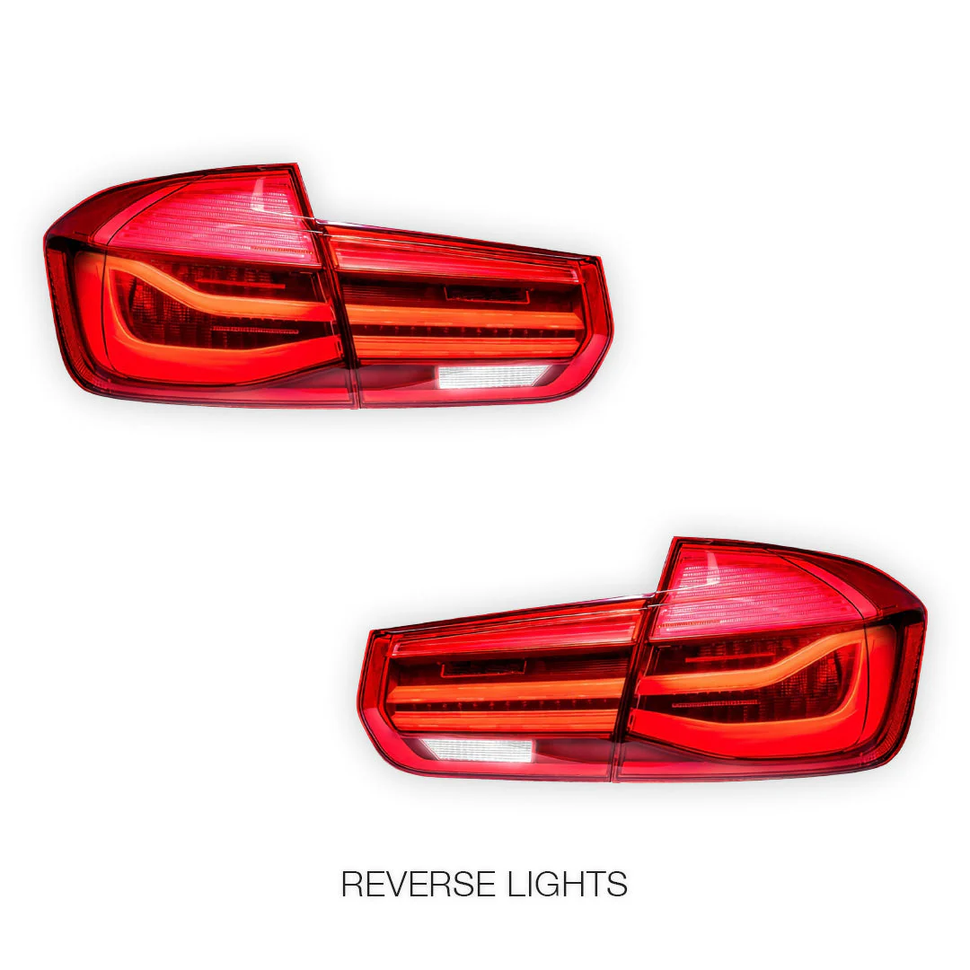 BMW 3 Series F30 / F80 (2012 - 2018) Red LCI Style Full LED Tail Lights LH + RH - Image 5