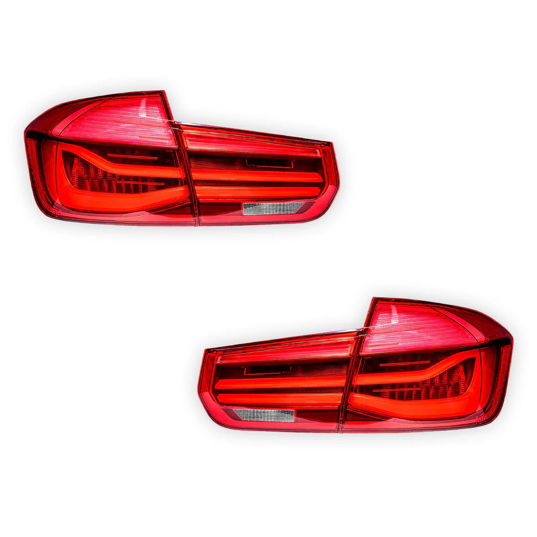 BMW 3 Series F30 / F80 (2012 - 2018) Red LCI Style Full LED Tail Lights LH + RH - Image 6