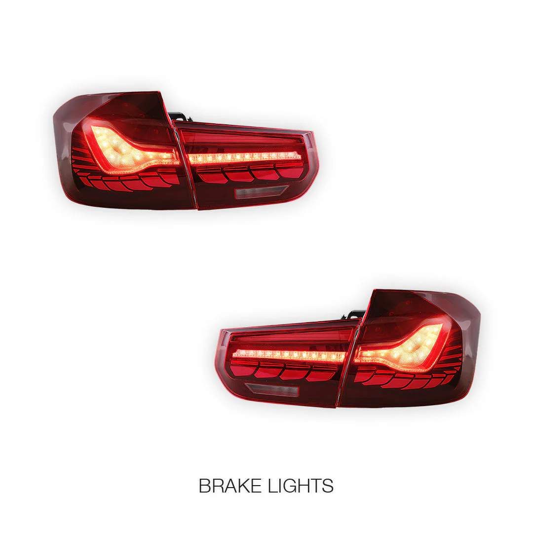 BMW 3-Series F30 / F80 / M3 (2012 - 2019) GTS Style Sequential Red LED Tail Lights LH + RH - Image 3