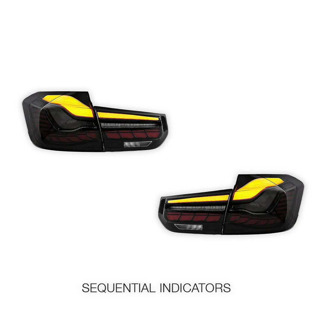 BMW 3-Series F30 / F80 / M3 (2012 - 2019) GTS Style Sequential Smoked LED Tail Lights LH + RH - Image 4
