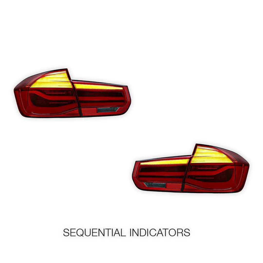 BMW 3-Series F30 / F80 / M3 (2012 - 2019) Sequential Red LED Tail Lights LH + RH - Image 4