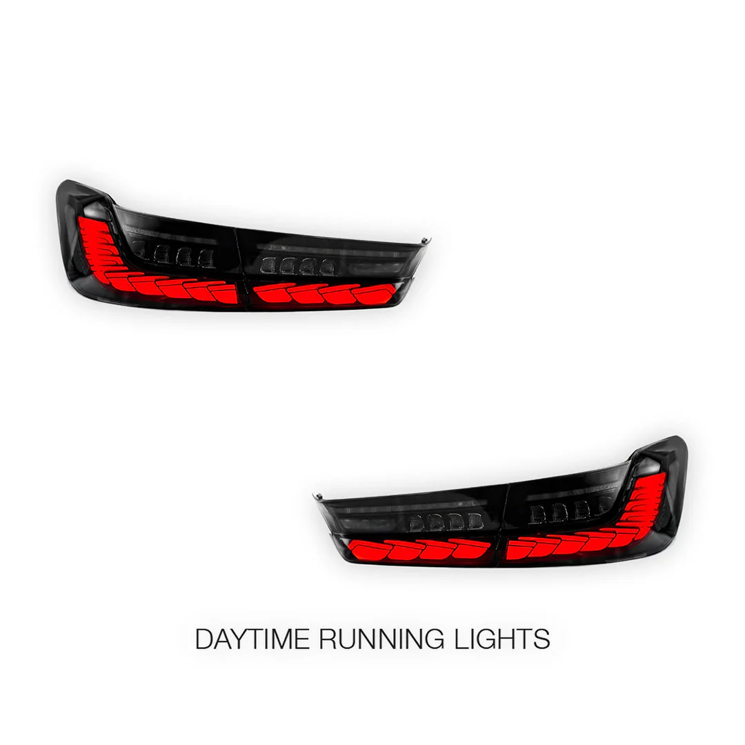 BMW 3-Series G20 (2019 - 2022) GTS Style Sequential Smoked Full LED Tail Lights LH + RH - Image 3