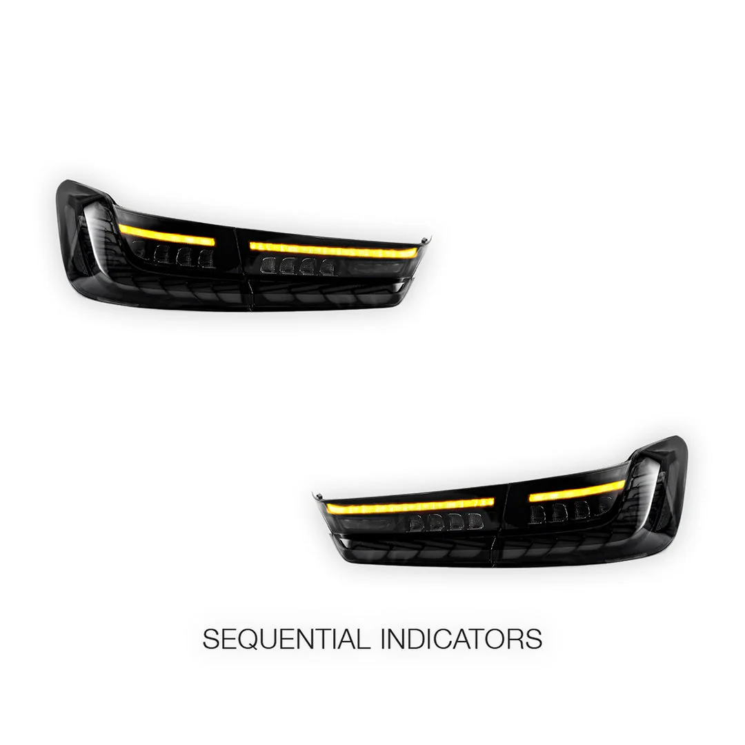 BMW 3-Series G20 (2019 - 2022) GTS Style Sequential Smoked Full LED Tail Lights LH + RH - Image 4