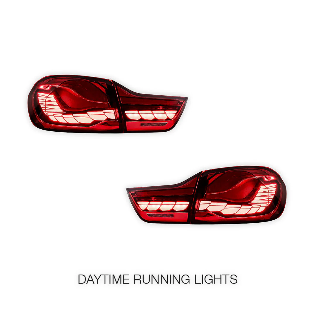 BMW 4-Series F32 / F33 / F36 / F82 / F83 (2014 - 2020) GTS Style Sequential Red Full LED Tail Lights LH + RH - Image 2