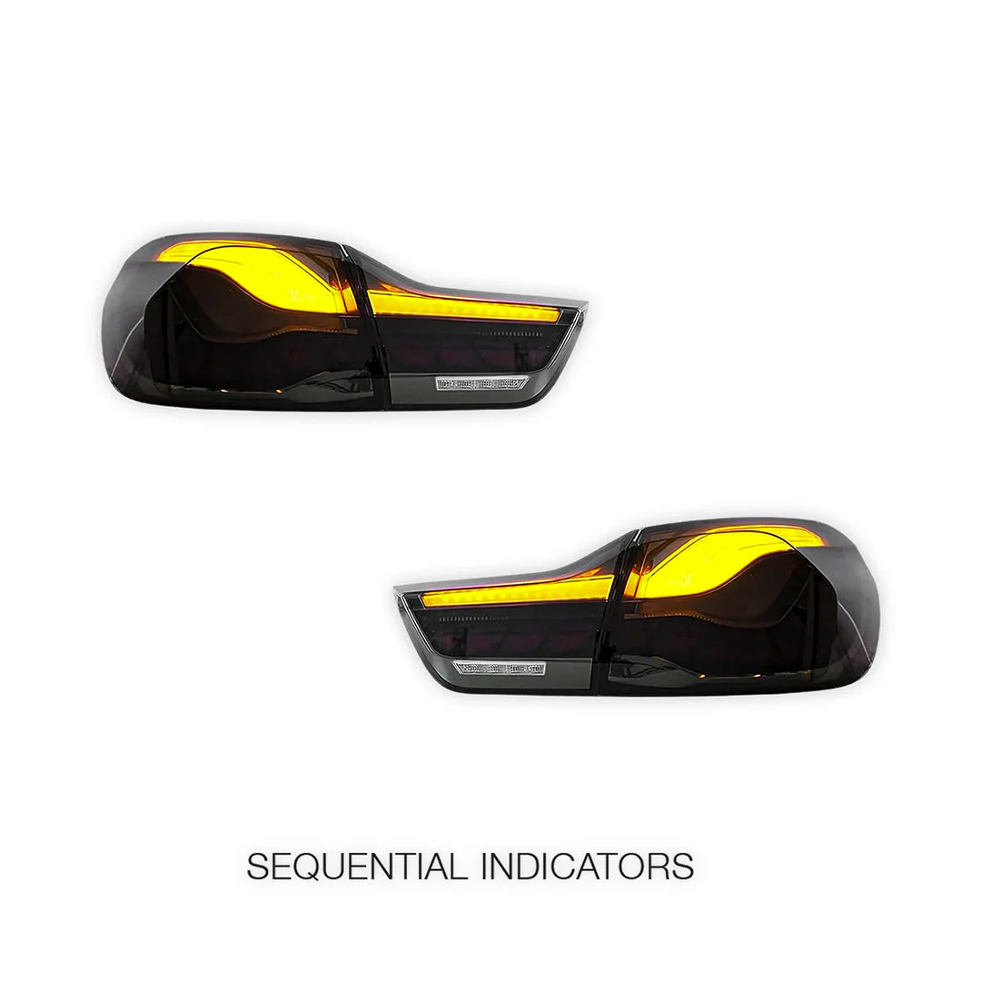 BMW 4-Series F32 / F33 / F36 / F82 / F83 (2014 - 2020) GTS Style Sequential Smoked Full LED Tail Lights LH + RH - Image 4