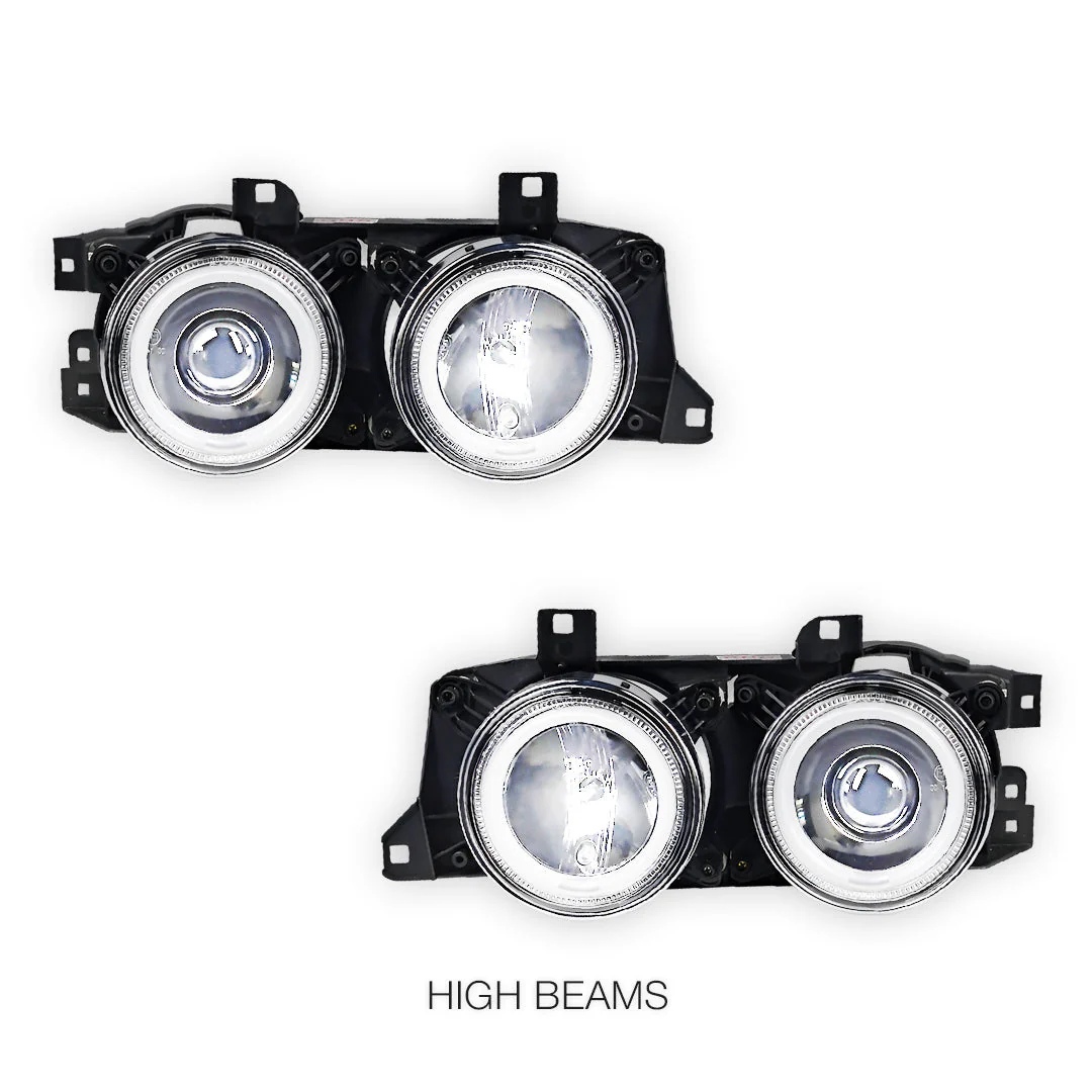 BMW 5 Series E34 (1987 - 1996) Crystal Clear CCFL Angel-Eye Projector Headlights LH + RH - Image 5