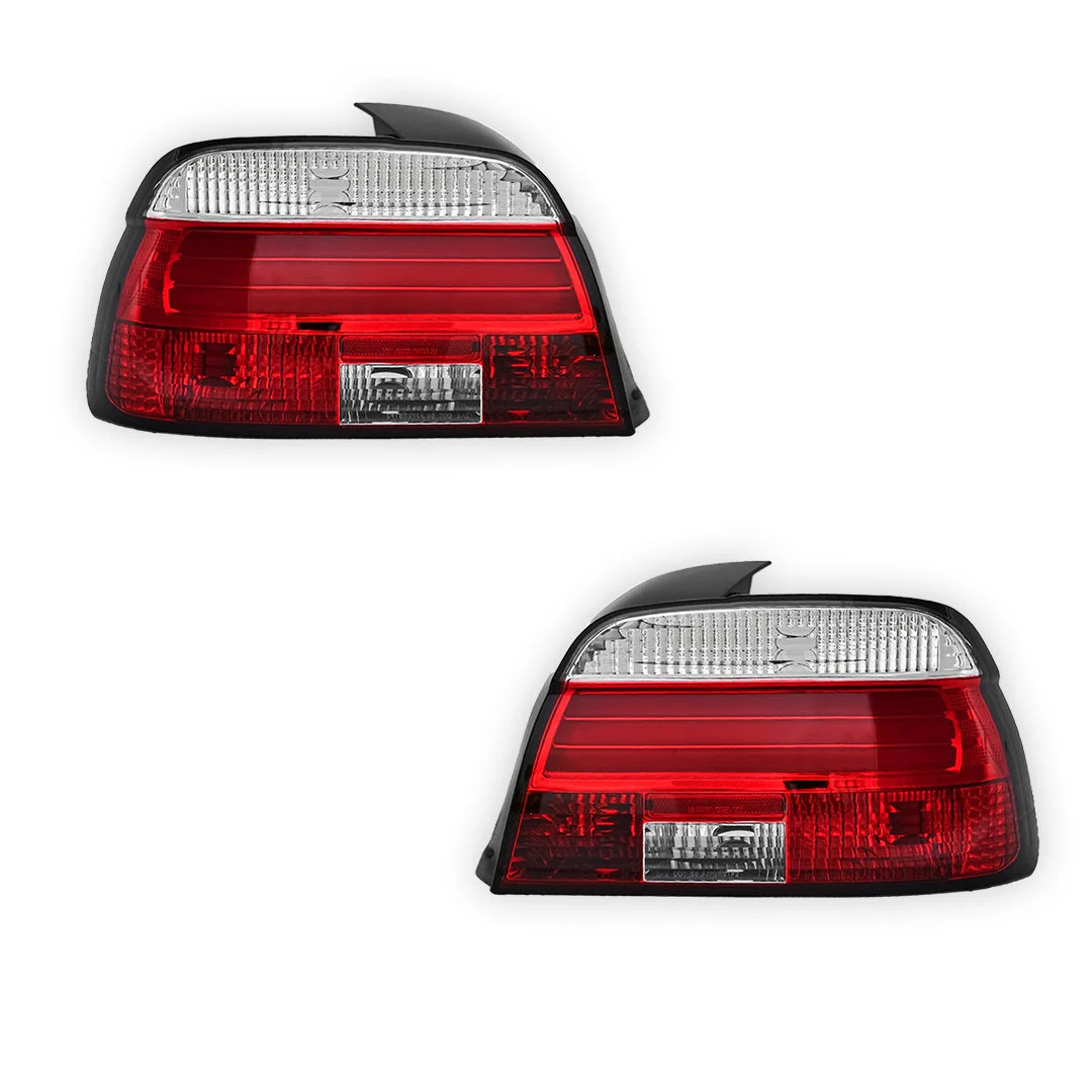 BMW 5 Series E39 (1995 - 2000) Clear Red 3D LED Stripe Bar Tail Lights LH + RH - Image 6