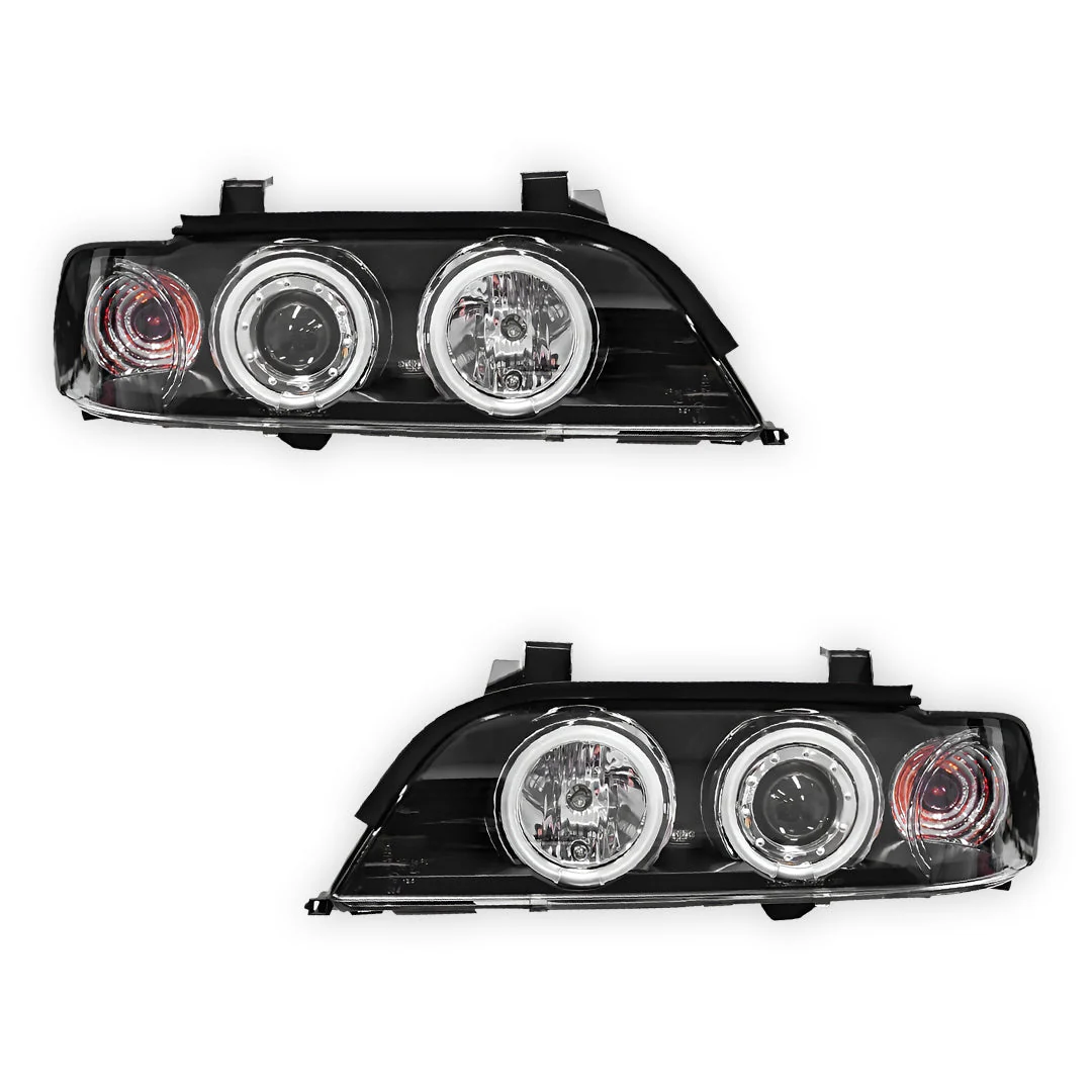 BMW 5 Series E39 (1995 - 2003) CCFL Angel-Eyes Projector Headlights LH + RH - Image 2