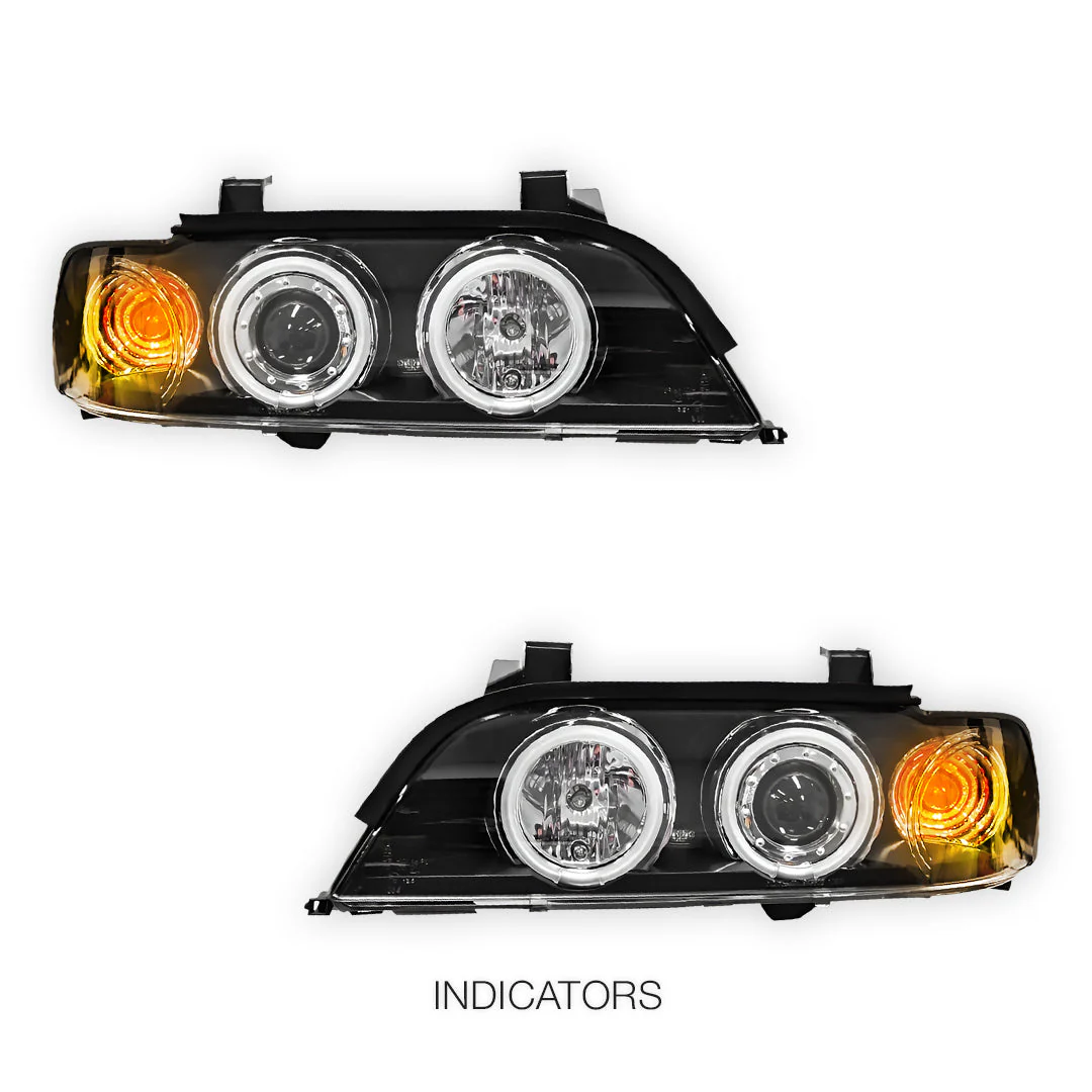 BMW 5 Series E39 (1995 - 2003) CCFL Angel-Eyes Projector Headlights LH + RH - Image 4