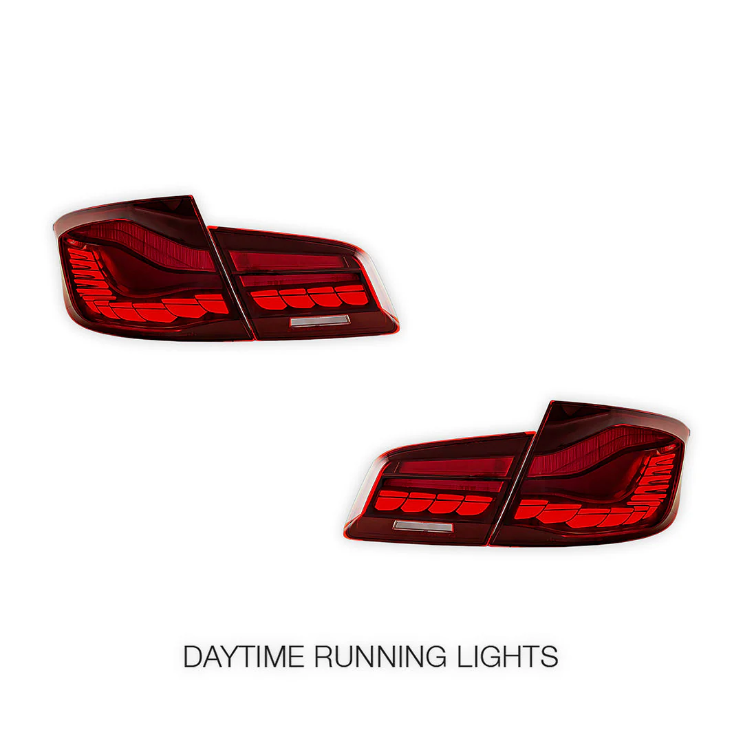 BMW 5-Series F10 / F18 (2011 - 2017) Sequential Red Full LED Tail Lights LH + RH - Image 2