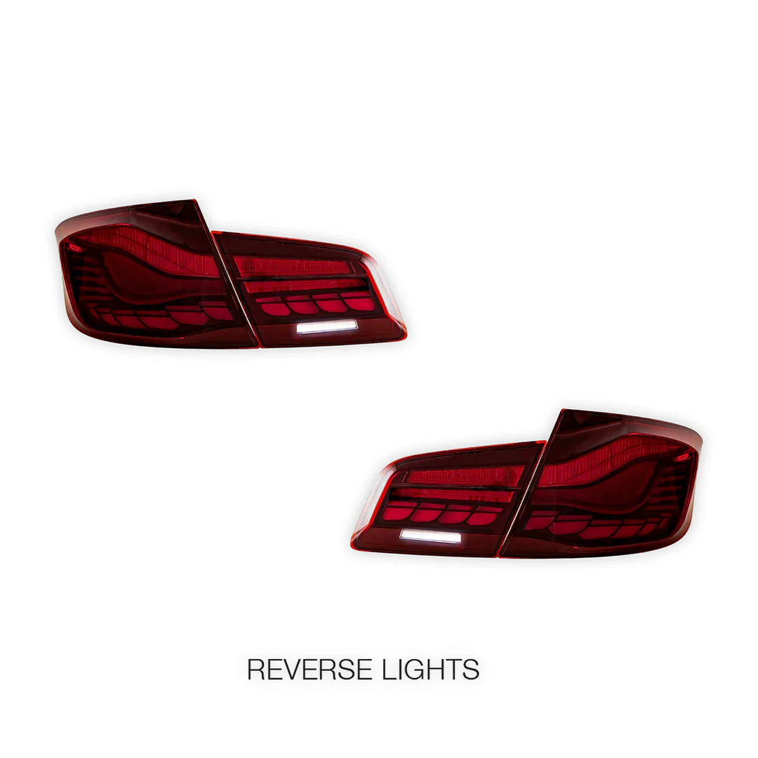 BMW 5-Series F10 / F18 (2011 - 2017) Sequential Red Full LED Tail Lights LH + RH - Image 5