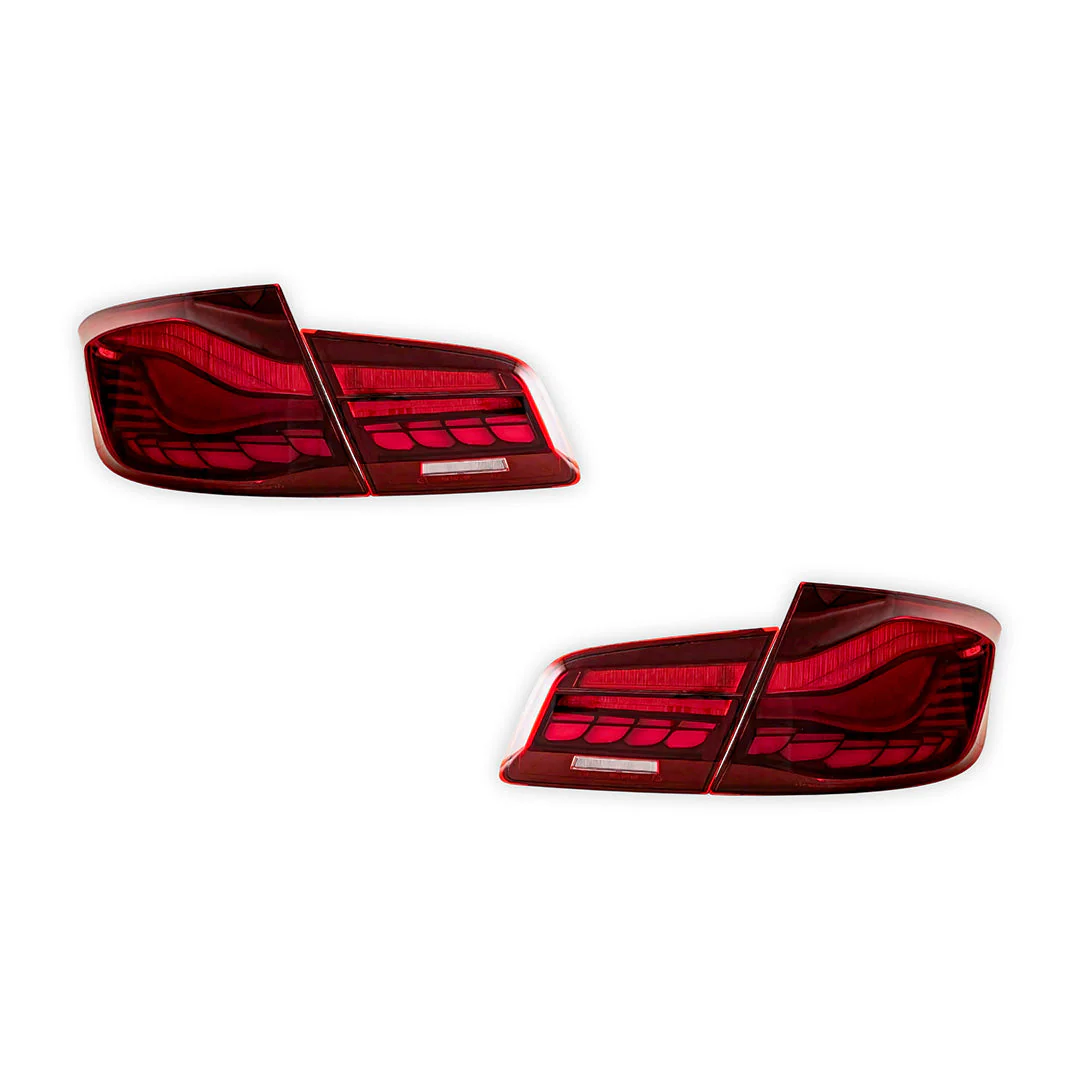 BMW 5-Series F10 / F18 (2011 - 2017) Sequential Red Full LED Tail Lights LH + RH - Image 6