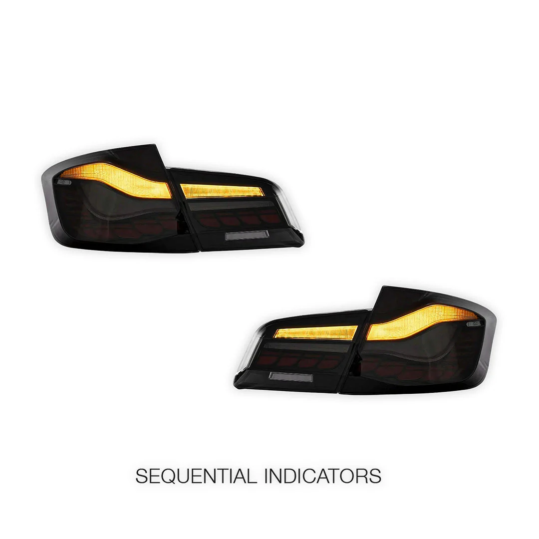 BMW 5-Series F10 / F18 (2011 - 2017) Sequential Smoked Full LED Tail Lights LH + RH - Image 4