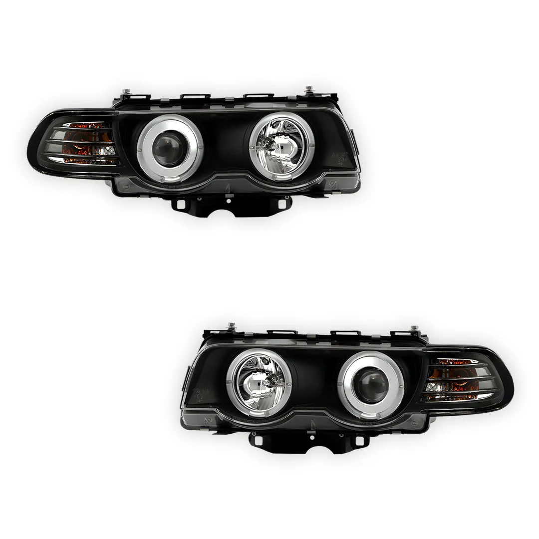 BMW 7 Series E38 (1995 - 1998) CCFL Angel-Eyes Projector Headlights LH + RH - Image 2