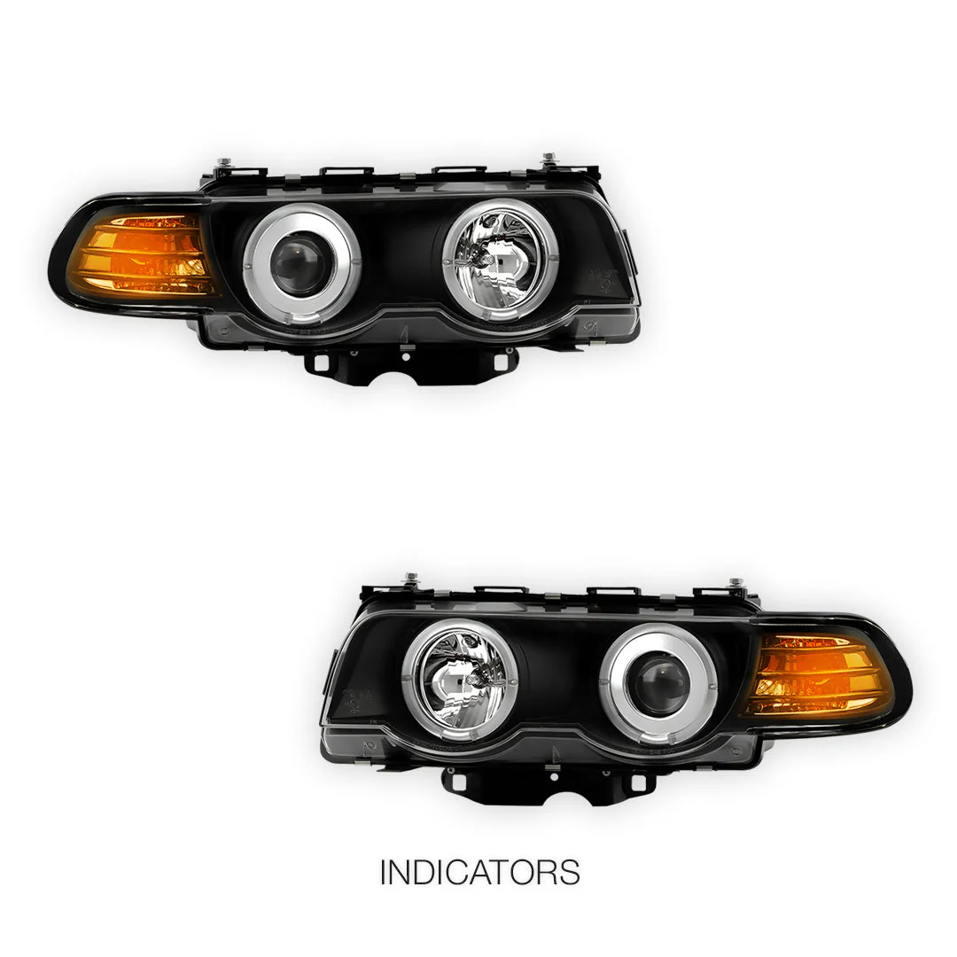 BMW 7 Series E38 (1995 - 1998) CCFL Angel-Eyes Projector Headlights LH + RH - Image 4