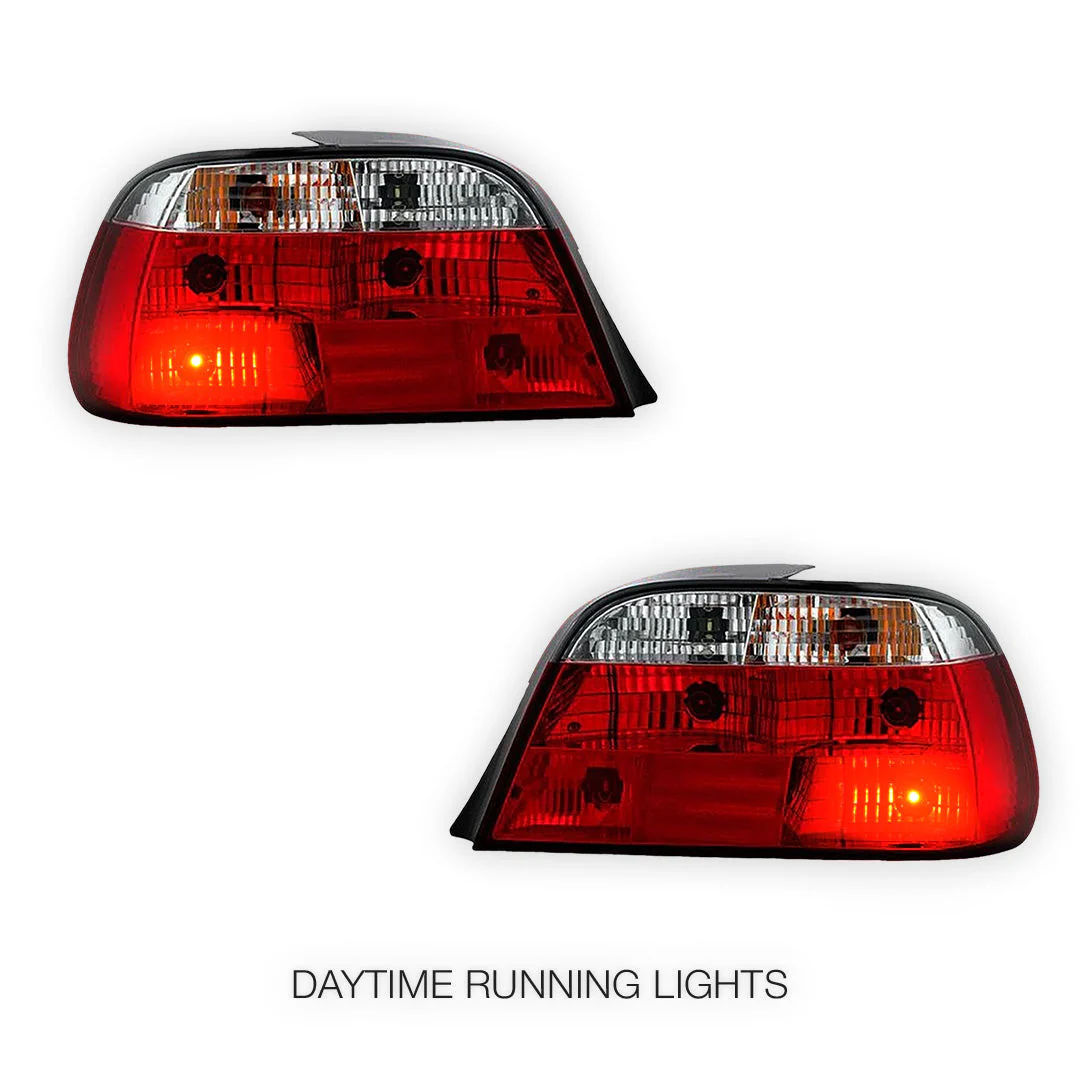 BMW 7 Series E38 (1995 - 2001) Clear Red Halogen Tail Lights LH + RH - Image 2