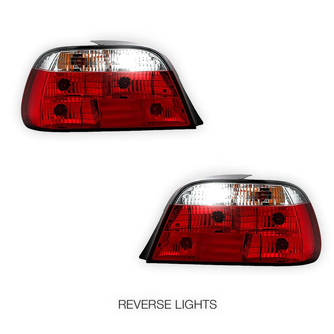 BMW 7 Series E38 (1995 - 2001) Clear Red Halogen Tail Lights LH + RH - Image 5