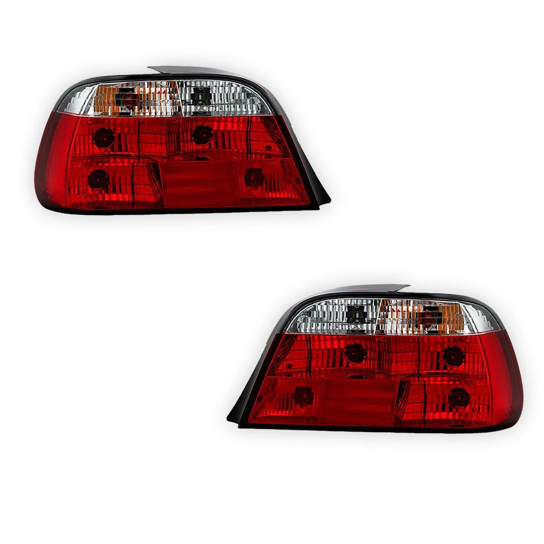 BMW 7 Series E38 (1995 - 2001) Clear Red Halogen Tail Lights LH + RH - Image 6
