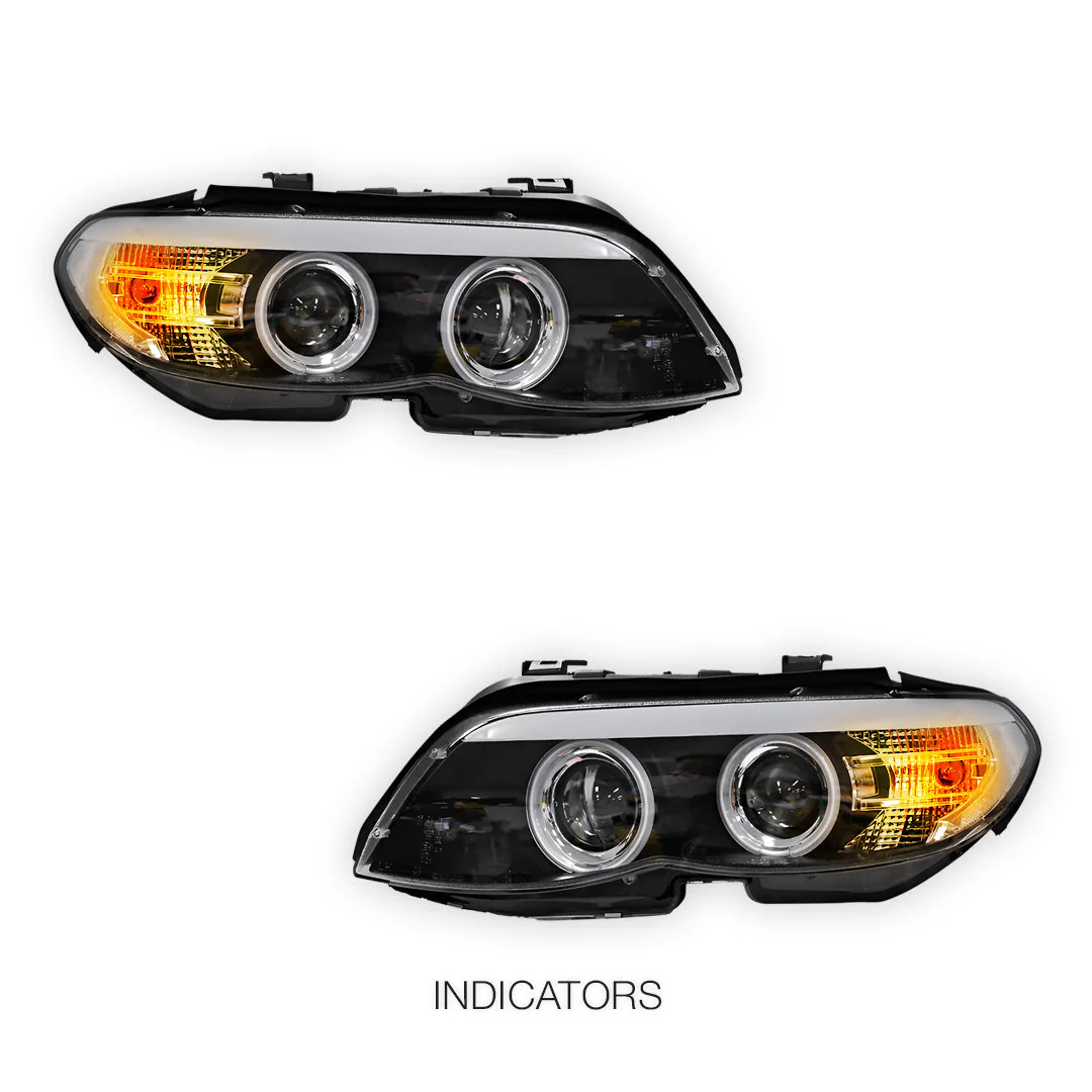BMW X5 E53 (2004 - 2006) Halogen Model CCFL Angel-Eyes Projector Headlights LH + RH - Image 4