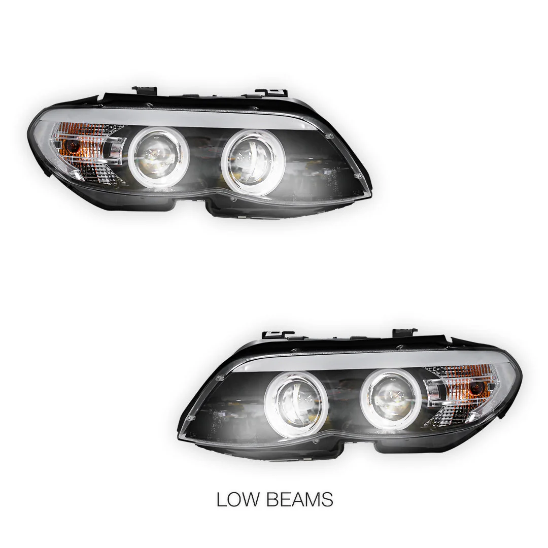 BMW X5 E53 (2004 - 2006) HID / Xenon Model CCFL Angel-Eyes Projector Headlights LH + RH - Image 5
