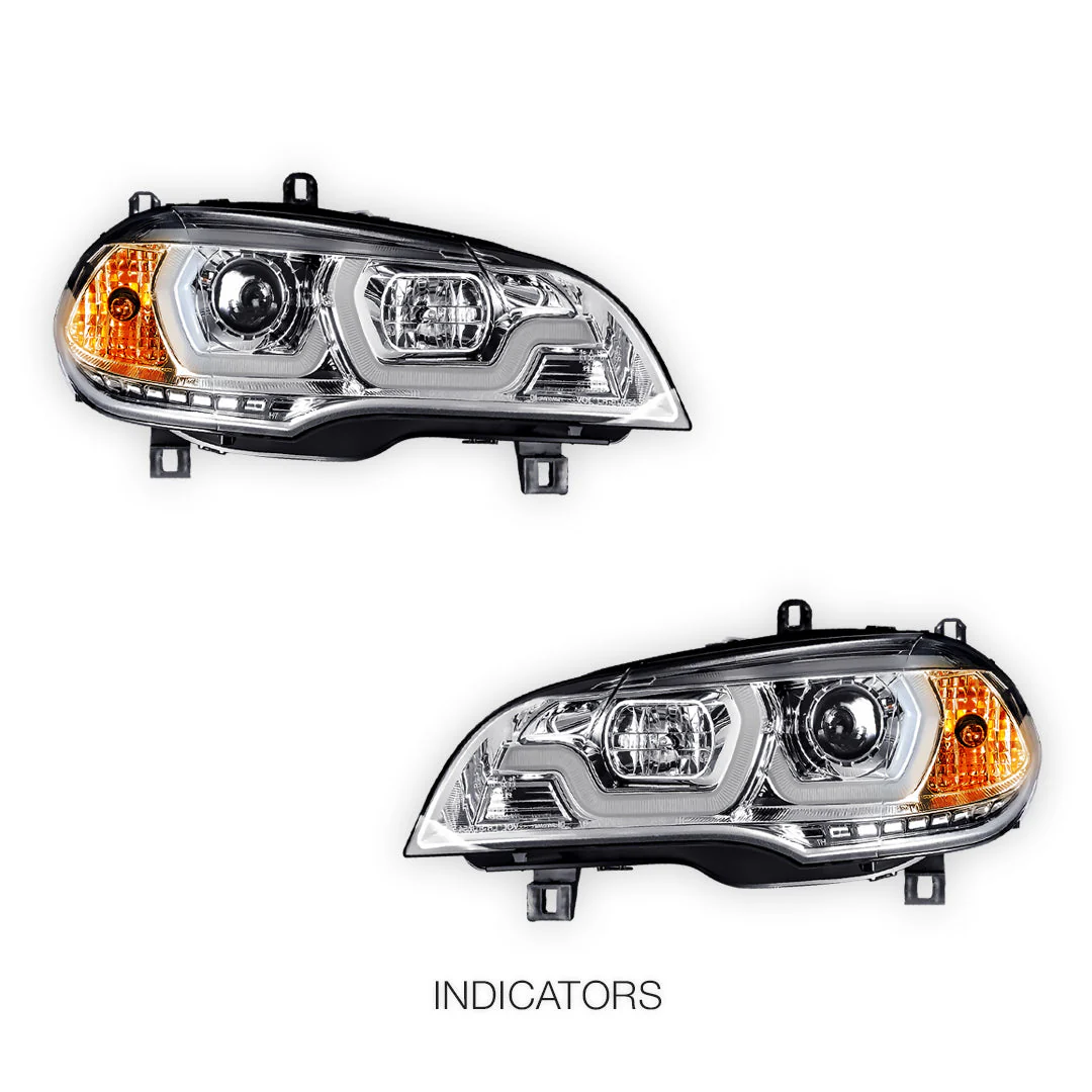 BMW X5 E70 (2007 - 2010) Halogen Model LED DRL Projector Headlights LH + RH - Image 10