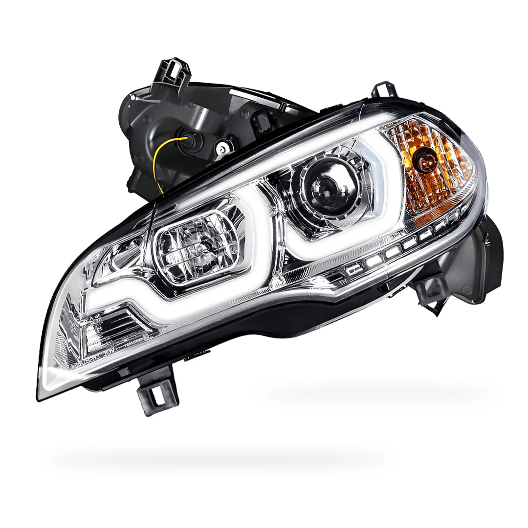 BMW X5 E70 (2007 - 2010) Halogen Model LED DRL Projector Headlights LH + RH - Image 7