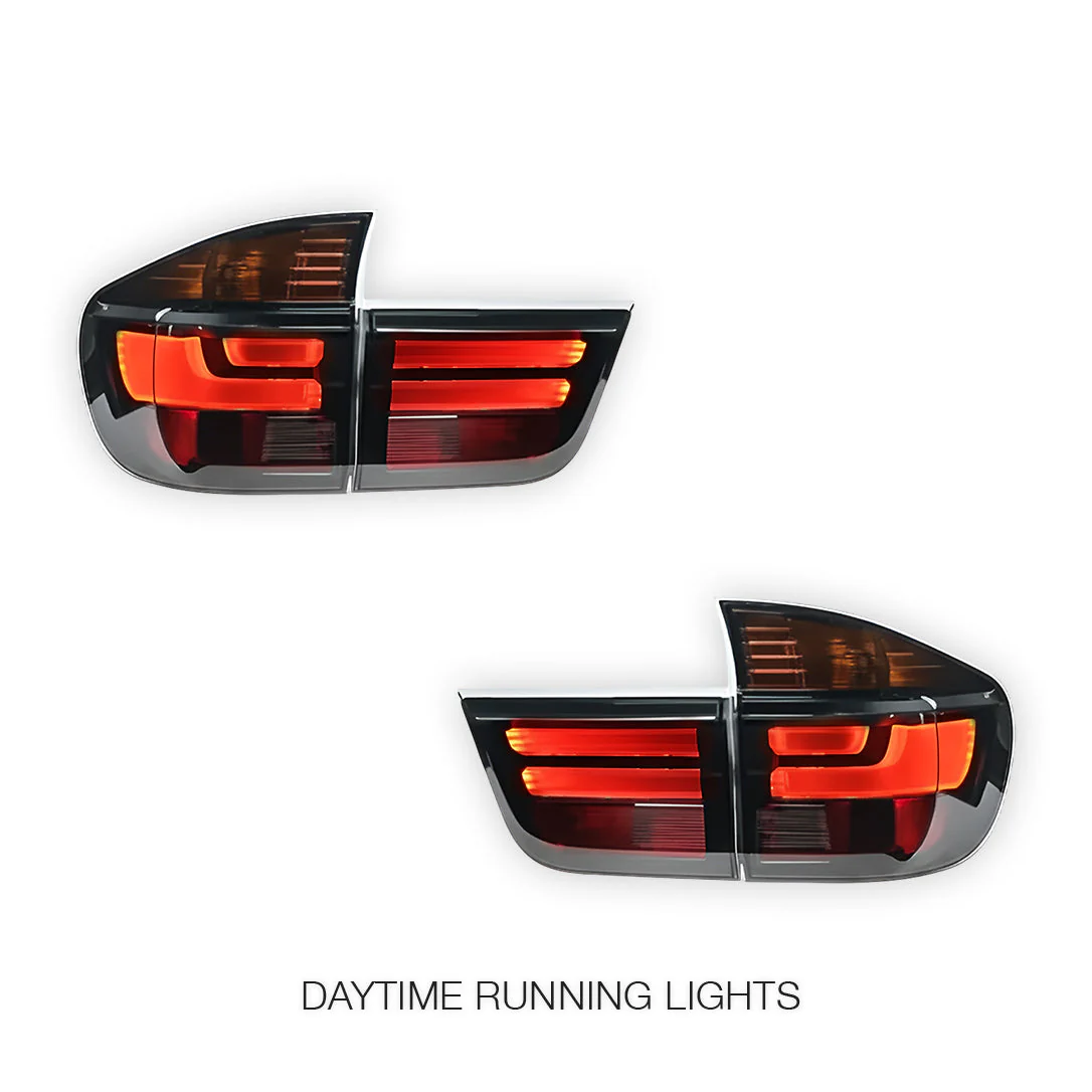 BMW X5 E70 (2007 - 2010) Smoked Facelift X5M Style LED Tail Lights LH + RH - Image 2