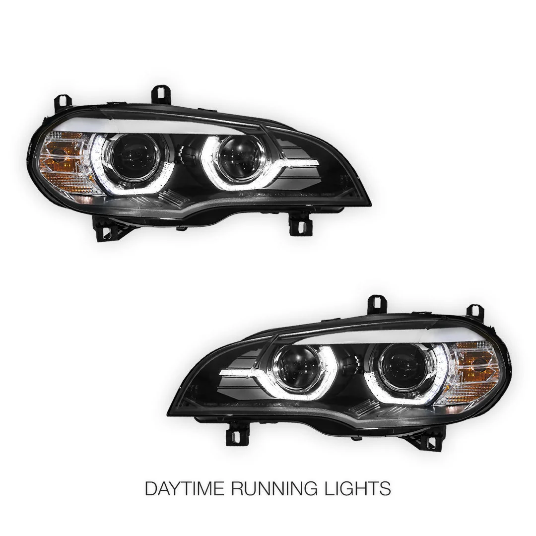BMW X5 E70 (2007 - 2013) Xenon / AFS Model LED DRL Projector Headlights LH + RH - Image 3