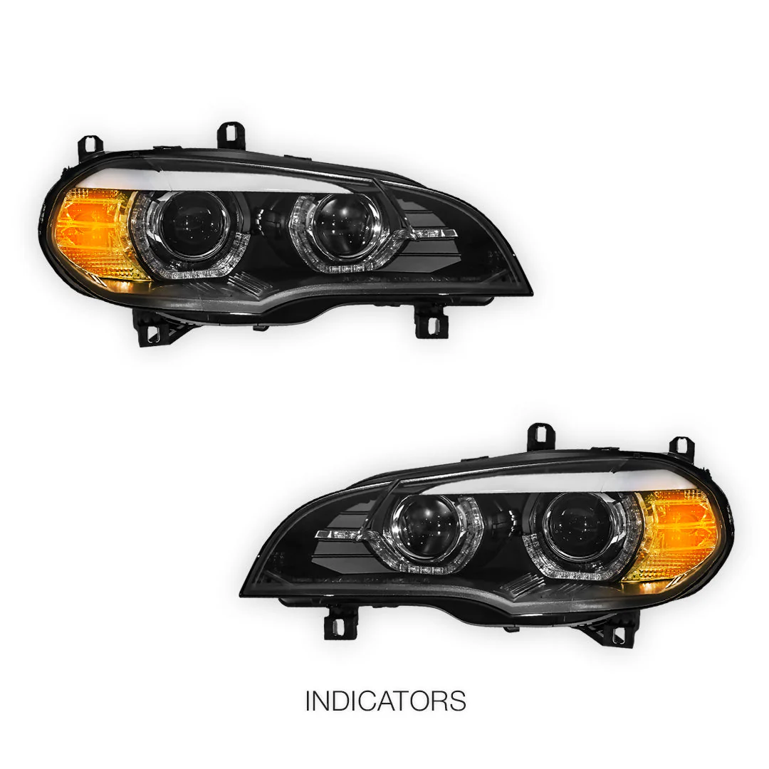 BMW X5 E70 (2007 - 2013) Xenon / AFS Model LED DRL Projector Headlights LH + RH - Image 4
