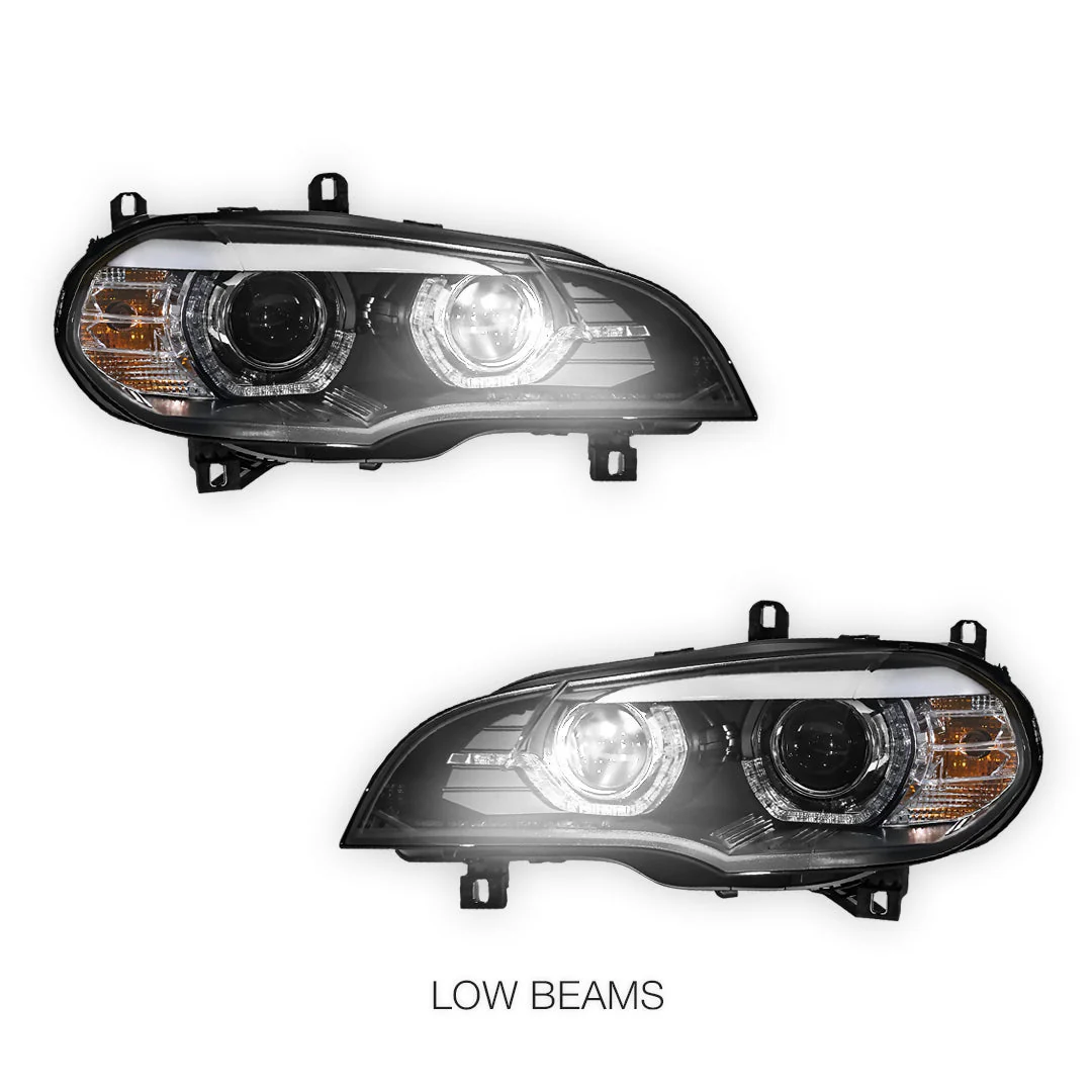 BMW X5 E70 (2007 - 2013) Xenon / AFS Model LED DRL Projector Headlights LH + RH - Image 5