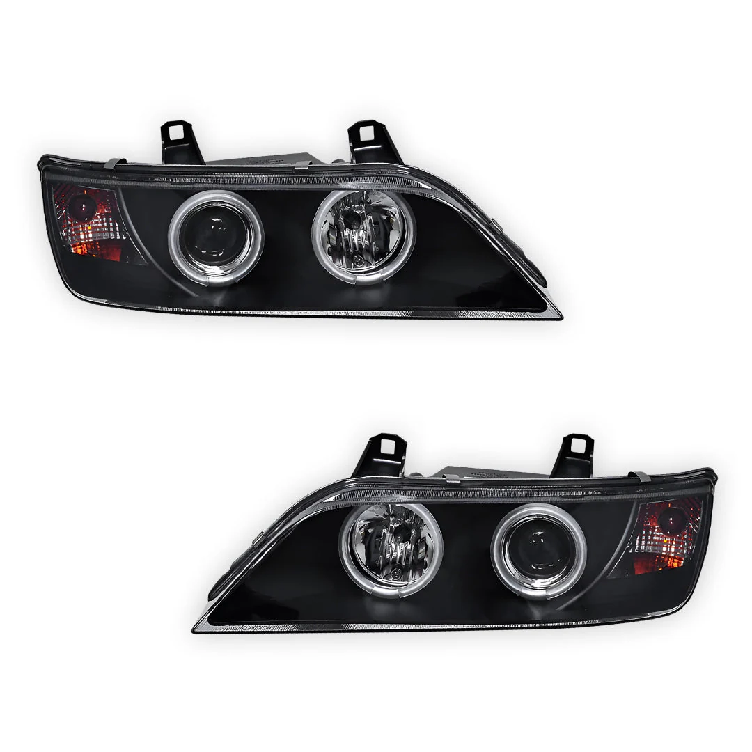 BMW Z3 E36 (1996 - 2002) Black CCFL Angel-Eyes Projector Headlights LH + RH - Image 2