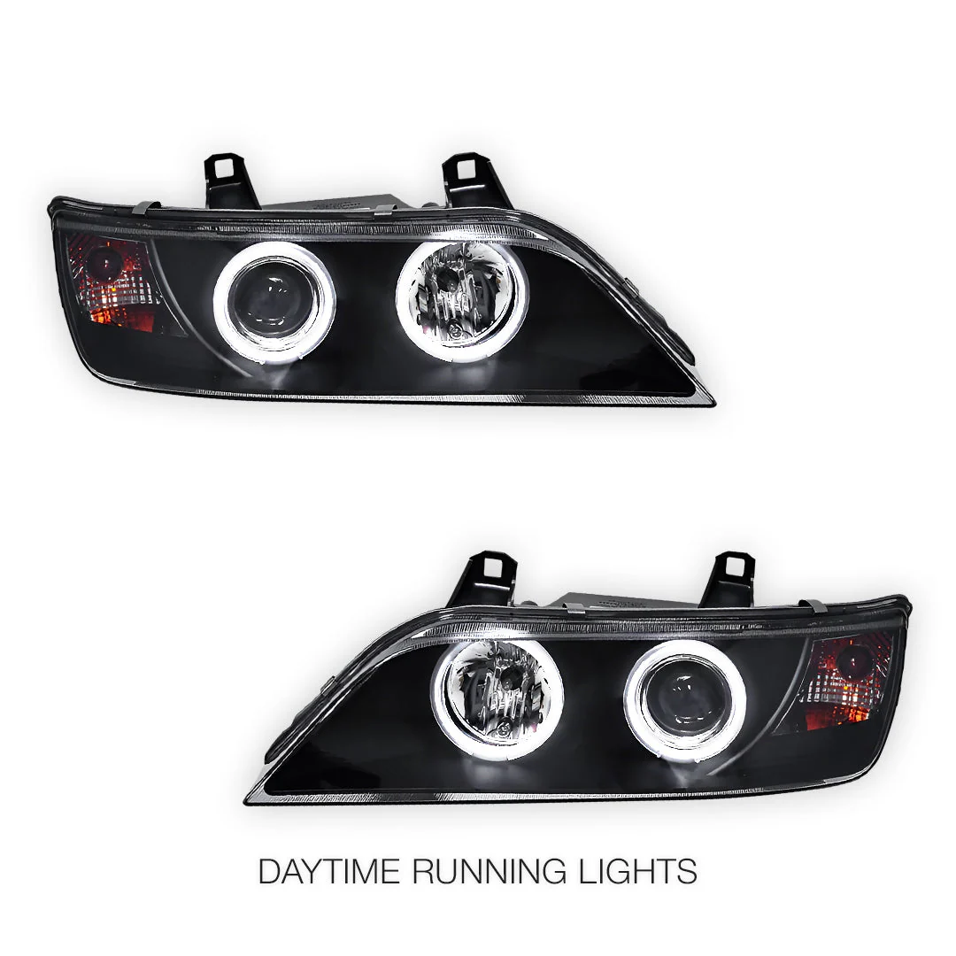 BMW Z3 E36 (1996 - 2002) Black CCFL Angel-Eyes Projector Headlights LH + RH - Image 3