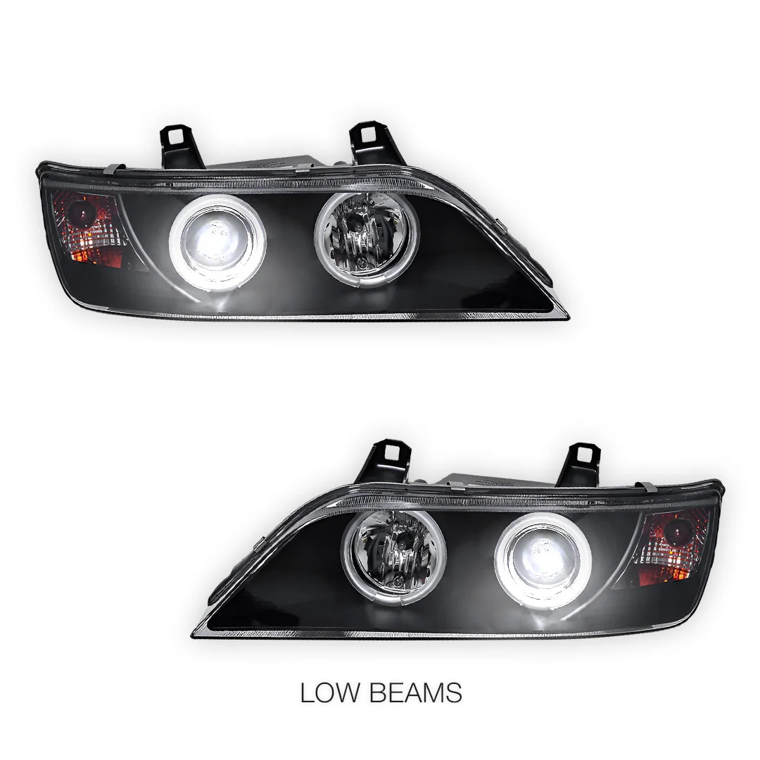BMW Z3 E36 (1996 - 2002) Black CCFL Angel-Eyes Projector Headlights LH + RH - Image 5