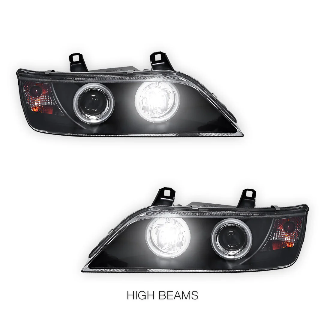 BMW Z3 E36 (1996 - 2002) Black CCFL Angel-Eyes Projector Headlights LH + RH - Image 6