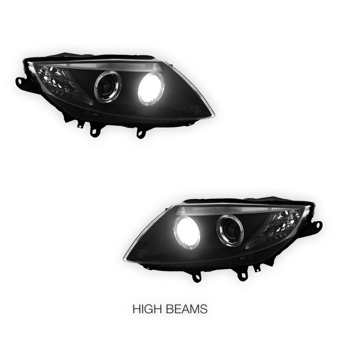 BMW Z4 E85 / E86 (2003 - 2008) Halogen Model Black CCFL Angel-Eyes Projector Headlights LH + RH (Copy) - Image 2