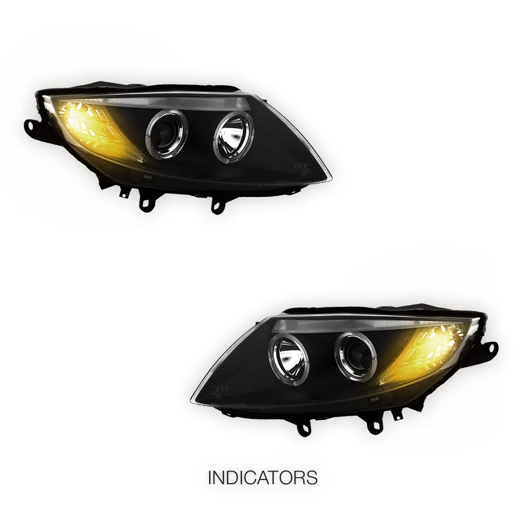 BMW Z4 E85 / E86 (2003 - 2008) Halogen Model Black CCFL Angel-Eyes Projector Headlights LH + RH (Copy) - Image 3