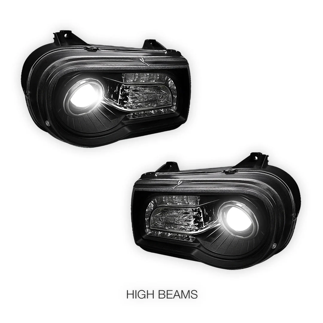 Chrysler 300C (2005 - 2012) LED Angel-Eyes Projector Headlights DRL LH + RH - Image 2