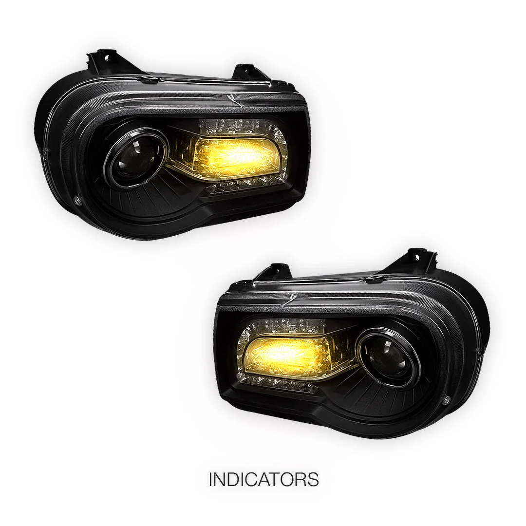 Chrysler 300C (2005 - 2012) LED Angel-Eyes Projector Headlights DRL LH + RH - Image 3