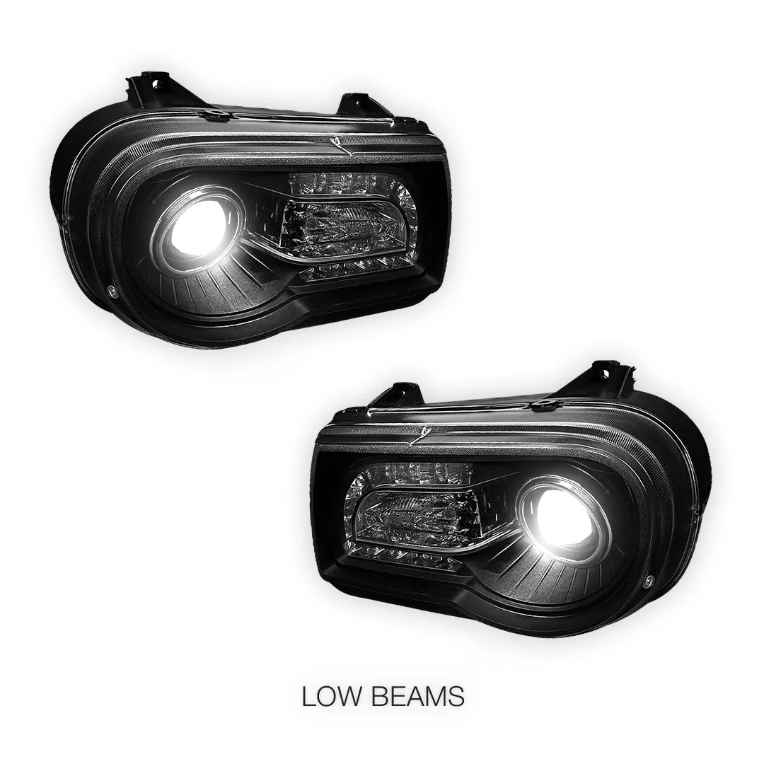 Chrysler 300C (2005 - 2012) LED Angel-Eyes Projector Headlights DRL LH + RH - Image 4