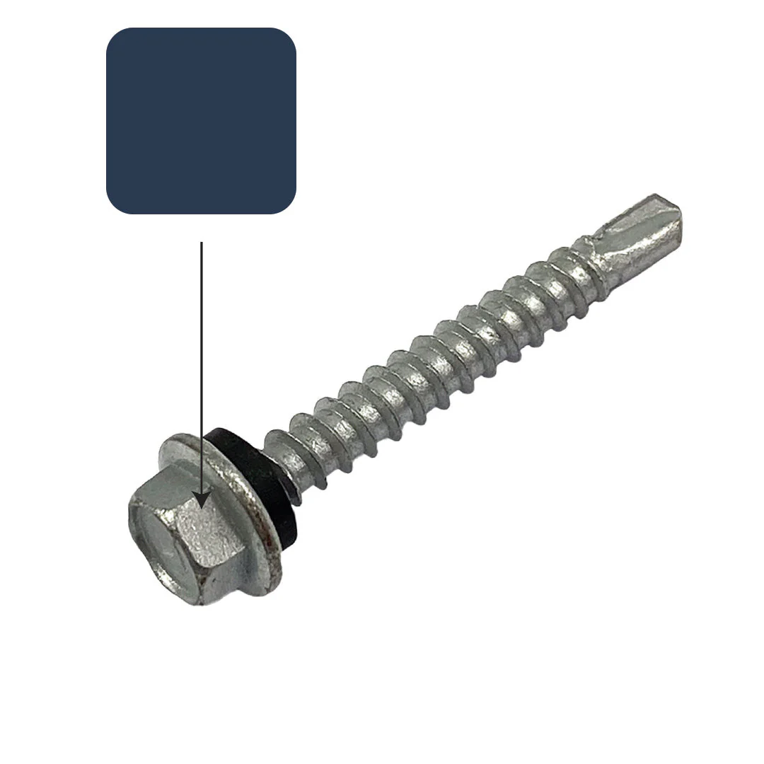 Deep Ocean Colorbond 10g-16 x 16mm Hex Head Self Drilling Screw Tek with NEO Seal Galvanised - Image 2