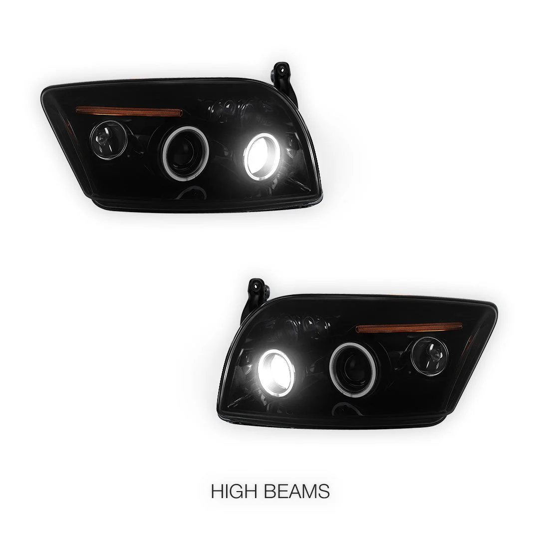 Dodge Caliber PM (2006 - 2012) Angel-Eyes DRL Projector Headlights LH + RH - Image 2