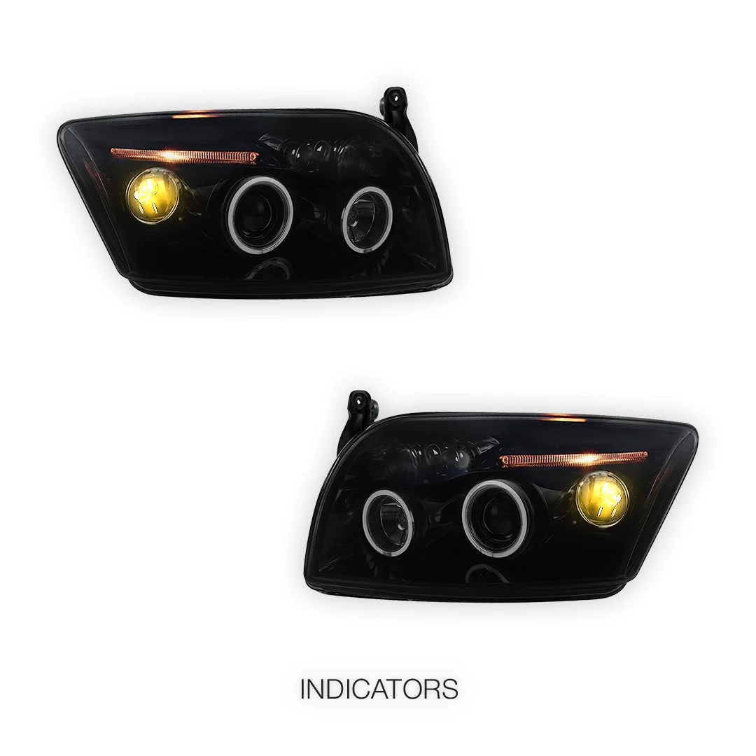 Dodge Caliber PM (2006 - 2012) Angel-Eyes DRL Projector Headlights LH + RH - Image 3