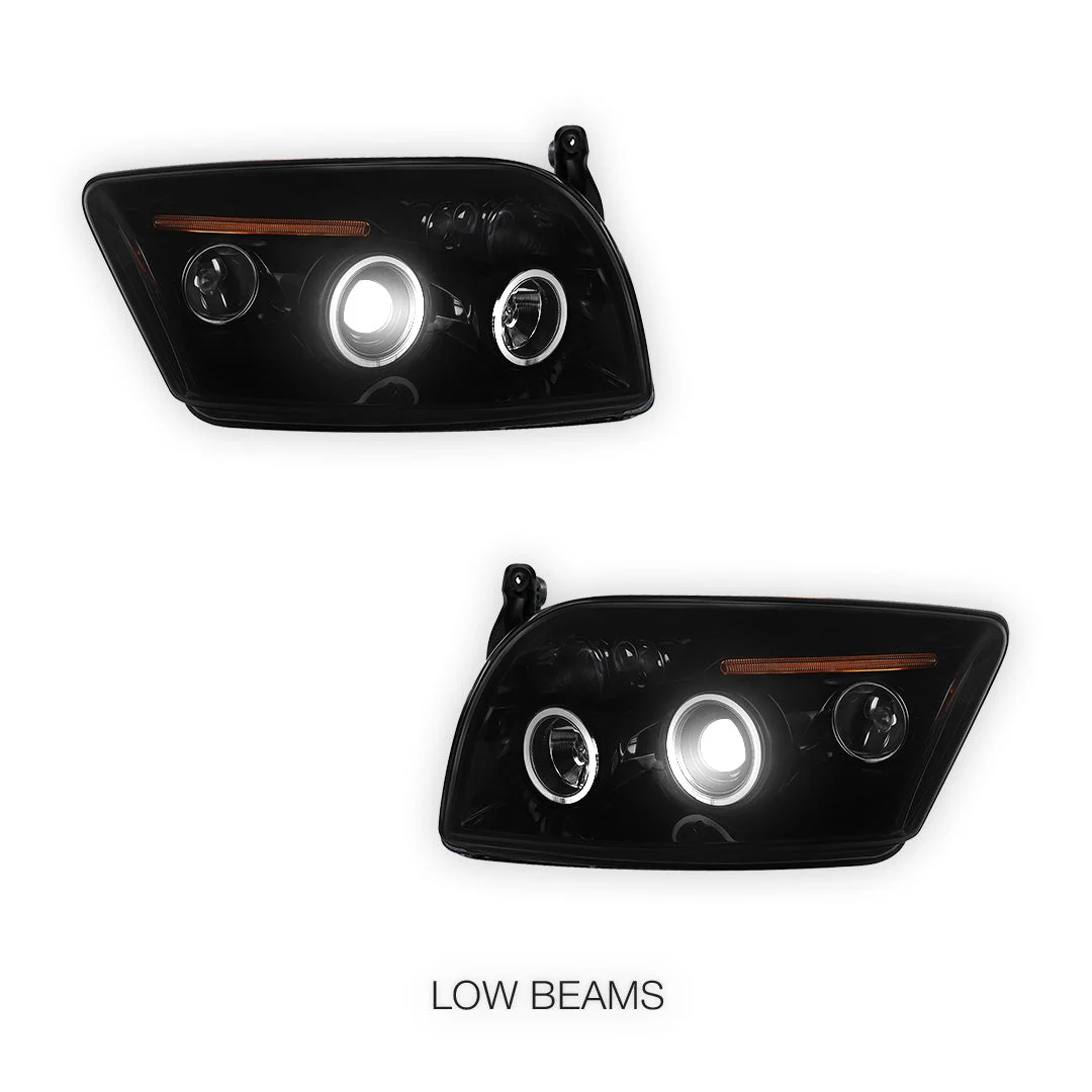 Dodge Caliber PM (2006 - 2012) Angel-Eyes DRL Projector Headlights LH + RH - Image 4